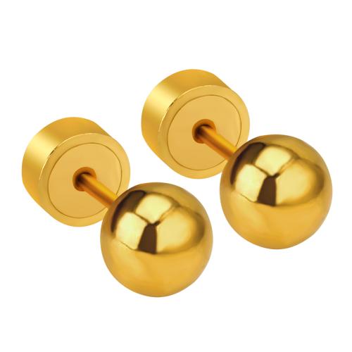 Edelstahl Stud Ohrring, 304 Edelstahl, goldfarben plattiert, Modeschmuck, keine, 12PaarePärchen/Tasche, verkauft von Tasche
