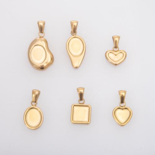 Monture de pendentif en acier inoxydable, Acier inoxydable 304, Placage de couleur d'or, DIY, doré, Vendu par PC