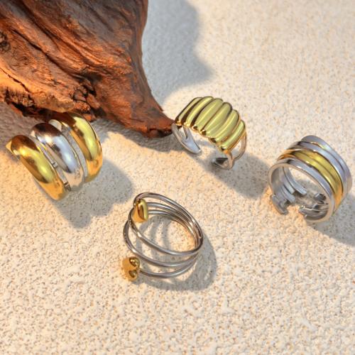 Bague en acier inoxydable, Acier inoxydable 304, Placage de couleur d'or, bijoux de mode, plus de couleurs à choisir, Vendu par PC