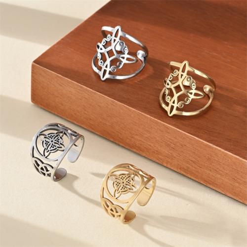 Acier inoxydable 304 Cuff Bague, Placage, styles différents pour le choix & pour femme Vendu par PC