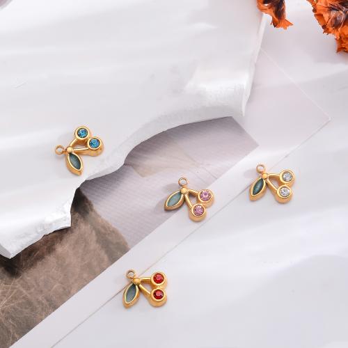 Pendentifs en acier inoxydable strass, Acier inoxydable 304, Placage de couleur d'or, DIY & émail & avec strass, plus de couleurs à choisir Vendu par sac