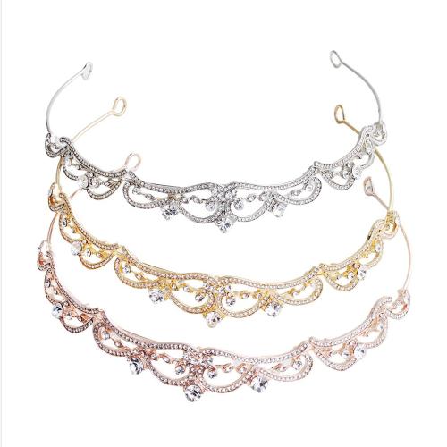 Hair Bands, Zinc Alloy, gold color plated, fashion jewelry & with rhinestone 