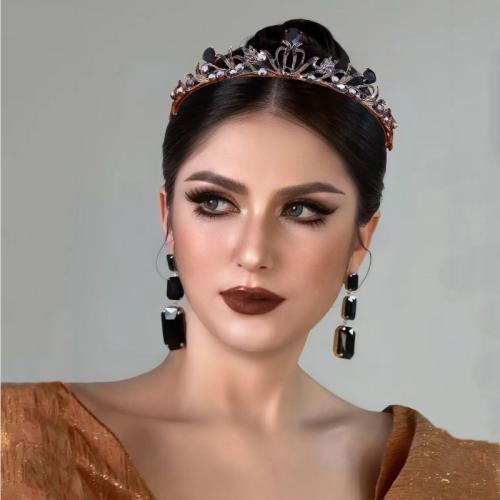 Tiaras nupciales, aleación de zinc, chapado en color dorado, Joyería & con diamantes de imitación, más colores para la opción, 40x140mm, Vendido por UD