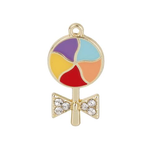 Colgantes de esmalte de la aleación del cinc, aleación de zinc, chapado, Bricolaje & con diamantes de imitación, más colores para la opción, 10x19mm, Vendido por UD