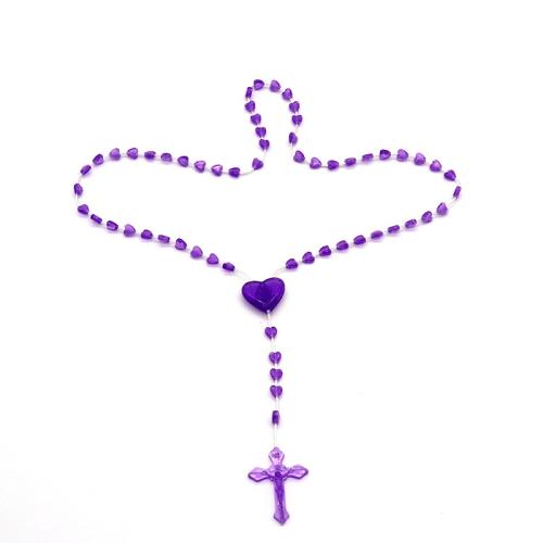 Rosary Necklace, plastique, croix, bijoux de mode & lumineux, plus de couleurs à choisir cm, Vendu par PC