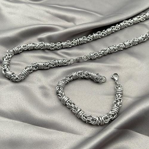 Acier inoxydable 304 Collier et bracelet, styles différents pour le choix & pour homme, couleur originale, Vendu par PC