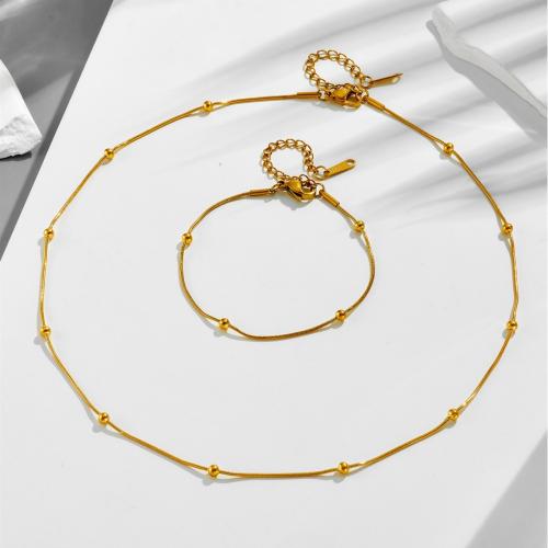Acier inoxydable 304 Collier et bracelet, Placage, styles différents pour le choix & pour femme, Vendu par PC
