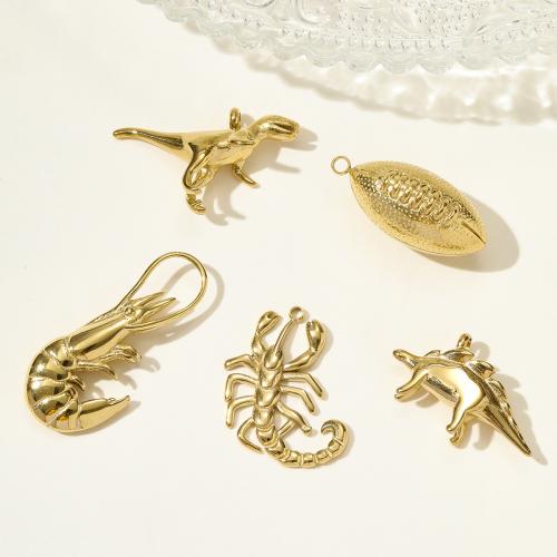 Stainless Steel Pendants, 304 Stainless Steel, gold color plated, DIY, golden 