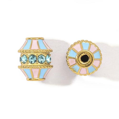 Enamel Stainless Steel Pendant, 304 Stainless Steel, gold color plated, DIY & with rhinestone 