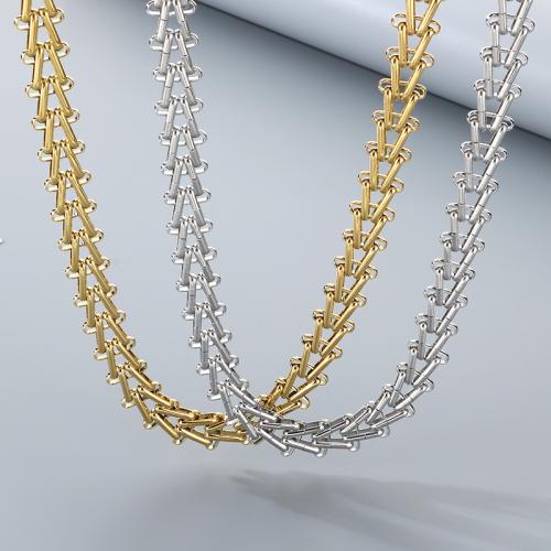 collier de chaîne en inox , Acier inoxydable 304, Placage de couleur d'or, bijoux de mode, plus de couleurs à choisir, Vendu par PC
