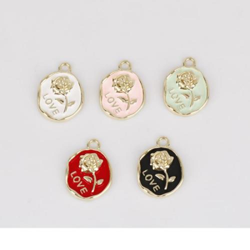 Colgantes de esmalte de la aleación del cinc, aleación de zinc, chapado en color dorado, Bricolaje, más colores para la opción, 15x21mm, Vendido por UD