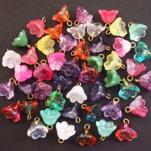 Plants Lampwork Pendants, gold color plated, DIY Approx 2mm 