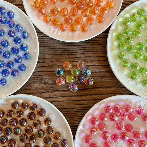 Perles acryliques plaquée, Acrylique, Placage de couleur d'or, DIY & semi-foré, plus de couleurs à choisir Vendu par sac