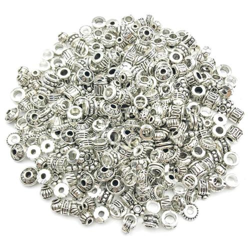 Perles intercalaires en alliage de zinc, Plaqué de couleur d'argent, DIY & styles différents pour le choix, Vendu par PC