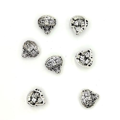 Perles intercalaires en alliage de zinc, tigre, Plaqué de couleur d'argent, DIY Environ 1.5mm Vendu par sac