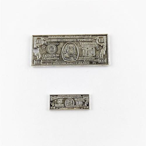 Bijoux pendentifs en Zinc alliage , alliage de zinc, Dollar, Plaqué de couleur d'argent, DIY & normes différentes pour le choix Vendu par sac