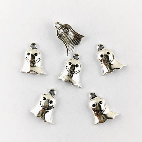 Pendant Halloween Fashion, alliage de zinc, fantôme, Plaqué de couleur d'argent, Halloween Design & DIY Environ 2mm Vendu par sac