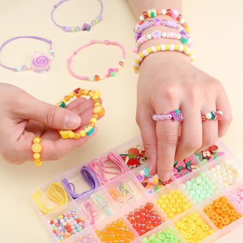 Children DIY String Beads Set, Polymer Clay 