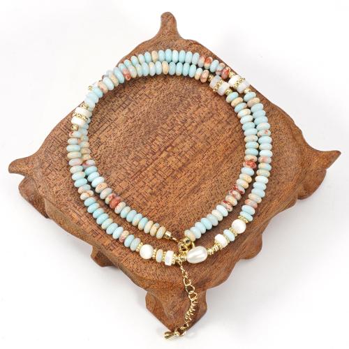 Ensembles-cadeaux bijoux, Shoushan Stone, Bracelet & collier, avec coquille & perle d'eau douce cultivée & alliage de zinc, Placage de couleur d'or, Les trois yeux de Bodhi & bijoux de mode, plus de couleurs à choisir, Vendu par PC