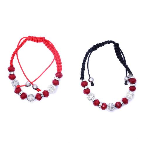 Fashion Zinc Alloy Bracelets, with Knot Cord, silver color plated, fashion jewelry, mixed colors, 8mm cm 