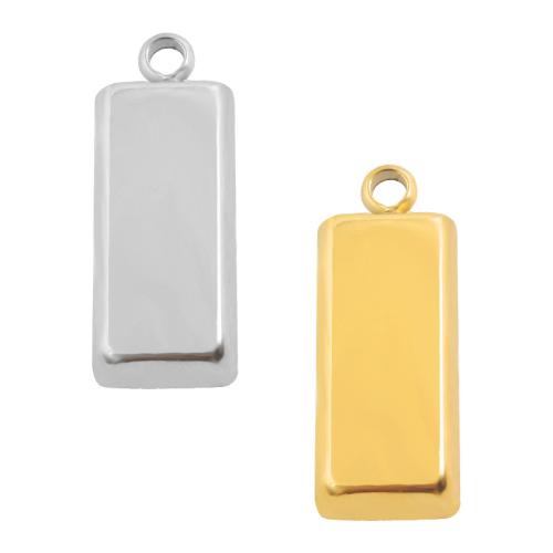 Stainless Steel Pendants, 304 Stainless Steel, Rectangle, plated, DIY 