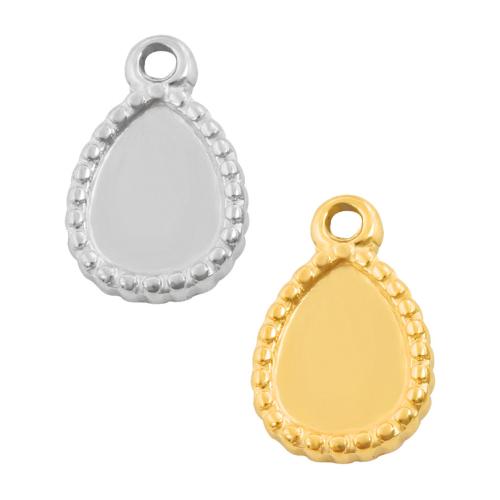 Monture de pendentif en acier inoxydable, Acier inoxydable 304, larme, Placage, DIY, plus de couleurs à choisir Vendu par sac