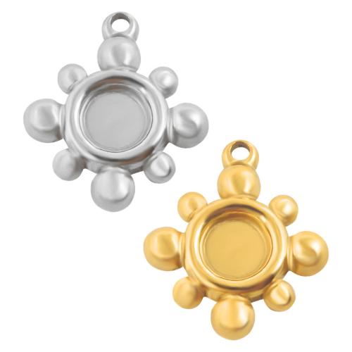 Monture de pendentif en acier inoxydable, Acier inoxydable 304, fleur, Placage, DIY, plus de couleurs à choisir Vendu par sac
