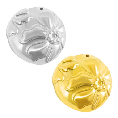Stainless Steel Flower Pendant, 304 Stainless Steel, plated, DIY 