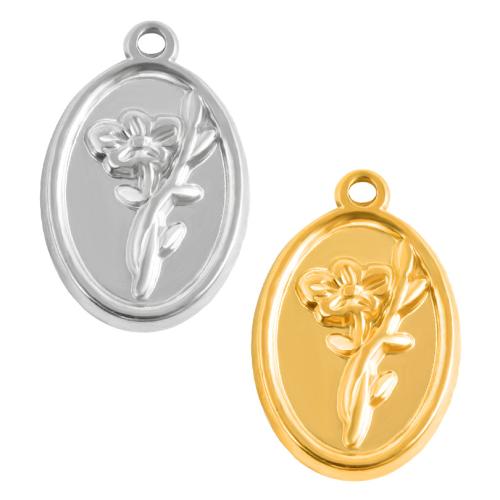 Stainless Steel Flower Pendant, 304 Stainless Steel, Plier, plated, DIY 