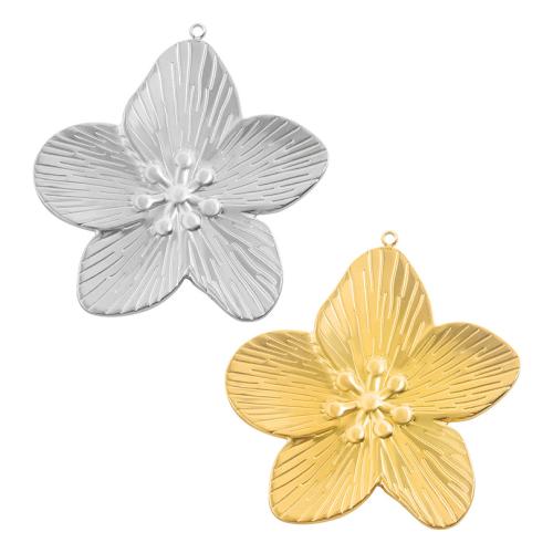Stainless Steel Flower Pendant, 304 Stainless Steel, plated, DIY 