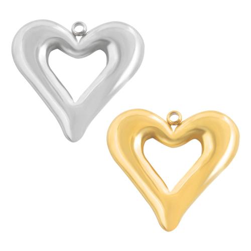Colgantes del corazón de acero inoxidable, acero inoxidable 304, chapado, Bricolaje & hueco, más colores para la opción, 10PCs/Bolsa, Vendido por Bolsa