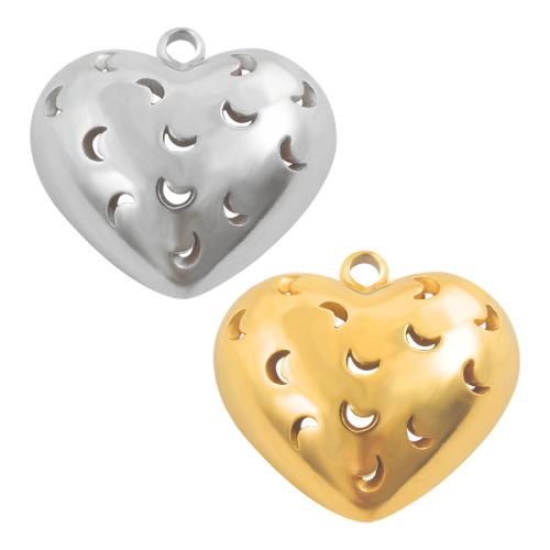 Colgantes del corazón de acero inoxidable, acero inoxidable 304, chapado, Bricolaje & hueco, más colores para la opción, 10PCs/Bolsa, Vendido por Bolsa