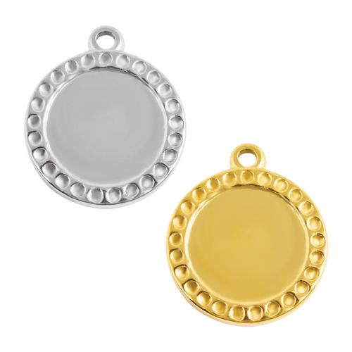 Monture de pendentif en acier inoxydable, Acier inoxydable 304, Rond, Placage, DIY, plus de couleurs à choisir Vendu par sac