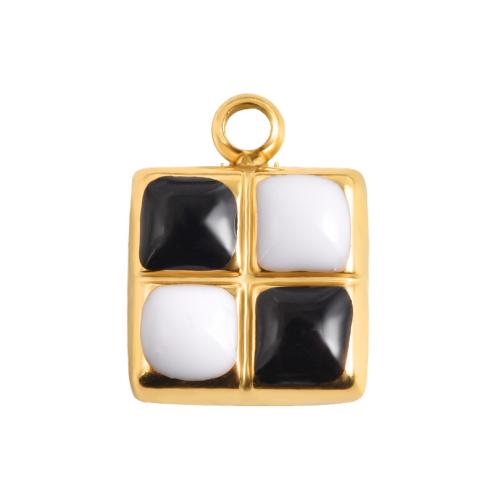 Enamel Stainless Steel Pendant, 304 Stainless Steel, gold color plated, DIY, mixed colors 