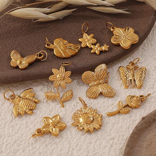 Stainless Steel Pendants, 304 Stainless Steel, gold color plated, DIY 