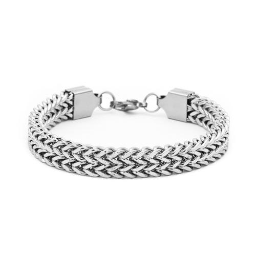 Acier inoxydable 304 bracelet, poli, le style de punk & normes différentes pour le choix & pour homme, couleur originale, Vendu par PC