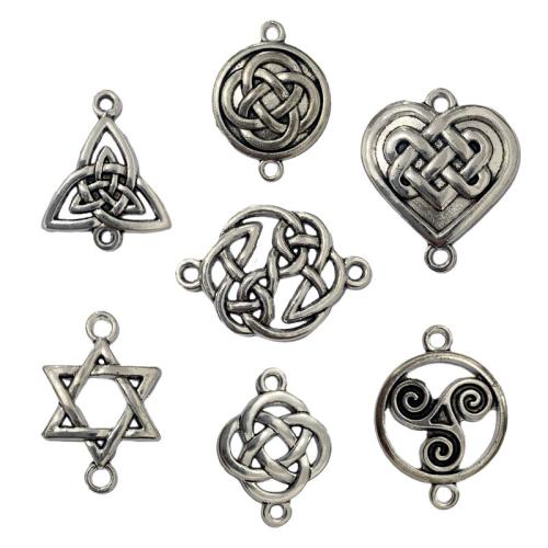 Zink Legierung Anhänger Verbinder, Zinklegierung, antik silberfarben plattiert, DIY & verschiedene Stile für Wahl, 100PCs/Tasche, verkauft von Tasche