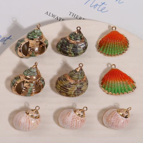 Zink Legierung Muschel Anhänger, goldfarben plattiert, DIY, keine, 28x30mm, verkauft von PC