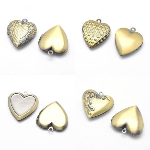 Pendentif médaillon en laiton, coeur, Placage, DIY, plus de couleurs à choisir Vendu par sac