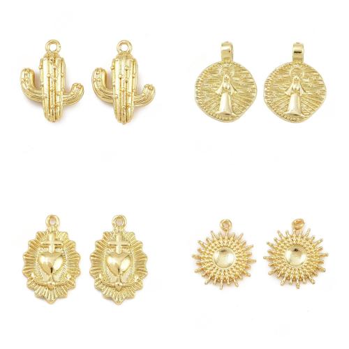 Bijoux pendentifs en laiton, Placage de couleur d'or, DIY, doré Vendu par sac