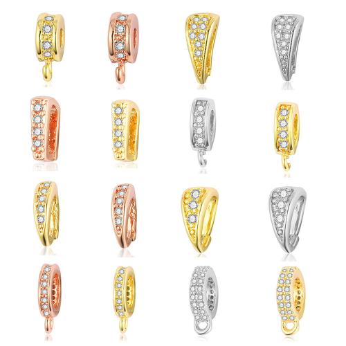 Brass Jewelry Bails, plated, DIY & micro pave cubic zirconia [