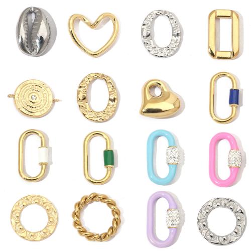 Stainless Steel Pendants, 304 Stainless Steel, plated, DIY & enamel & with rhinestone 