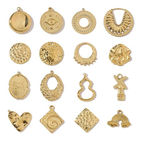 Stainless Steel Pendants, 304 Stainless Steel, gold color plated, DIY 