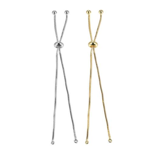 Bracelet en laiton de base , avec silicone, Placage, DIY & chaîne de boîte & styles différents pour le choix & pavé de micro zircon Environ 24 cm, Vendu par PC