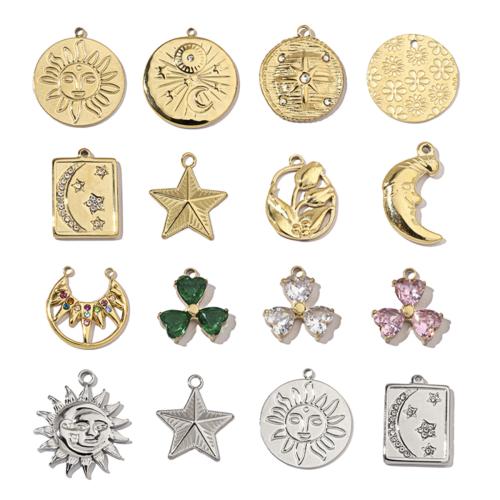 Pendentifs en acier inoxydable strass, Acier inoxydable 304, Placage, DIY & styles différents pour le choix & avec strass, Vendu par PC