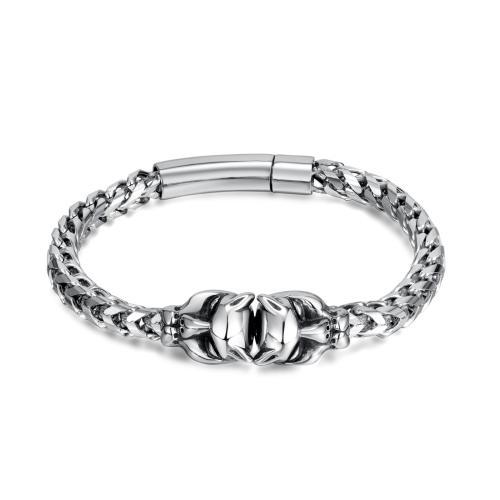 Acier inoxydable 304 bracelet, poli, bijoux de mode & pour homme, couleur originale Vendu par PC