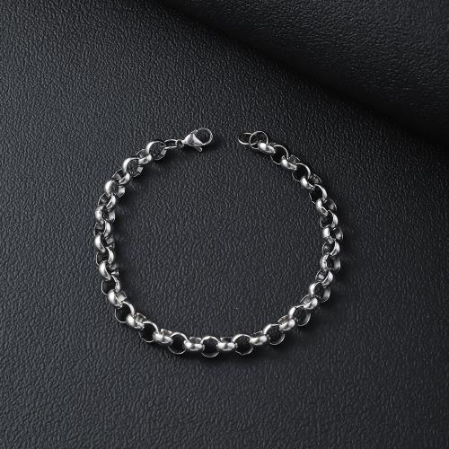 Acier inoxydable 304 bracelet, poli, unisexe & normes différentes pour le choix, couleur originale Environ 8.3 pouce, Vendu par PC