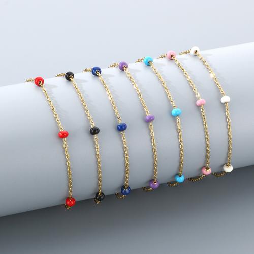 Edelstahl Fußkettchen Schmuck, 304 Edelstahl, goldfarben plattiert, Modeschmuck & Emaille, keine, verkauft von PC