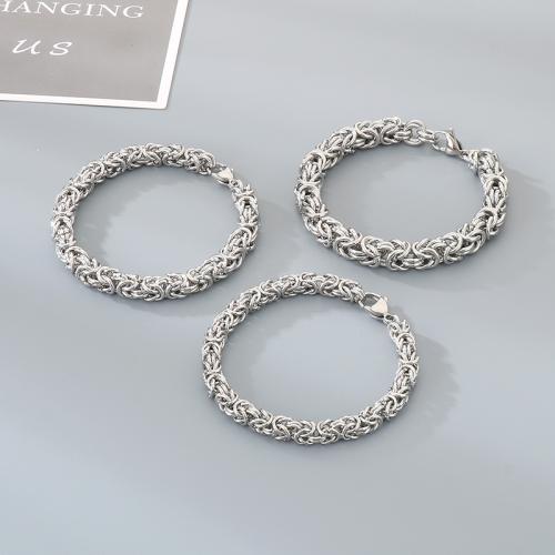 Bracelets en acier inoxydable, Acier inoxydable 304, Placage de couleur d'or, bijoux de mode, argent, Vendu par PC