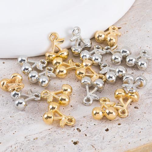 CCB plastique Pendentifs, plastique revêtu de cuivre, cerise, Placage, DIY, plus de couleurs à choisir Vendu par sac[